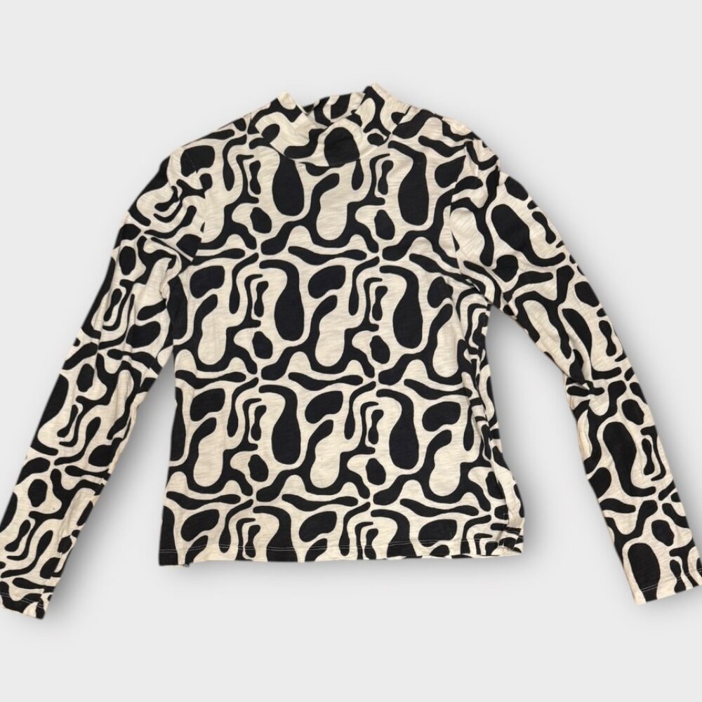 Sanctuary Mockneck Long Sleeved Top Abstract Shapes - Medium